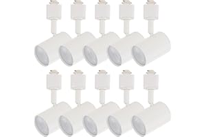 East Grove Home Amped Collection LED 10W Track Head 3000K Warm White Energy Efficient in White for H Track, Standard 3-Wire Track System (Pack of 10 Lights)