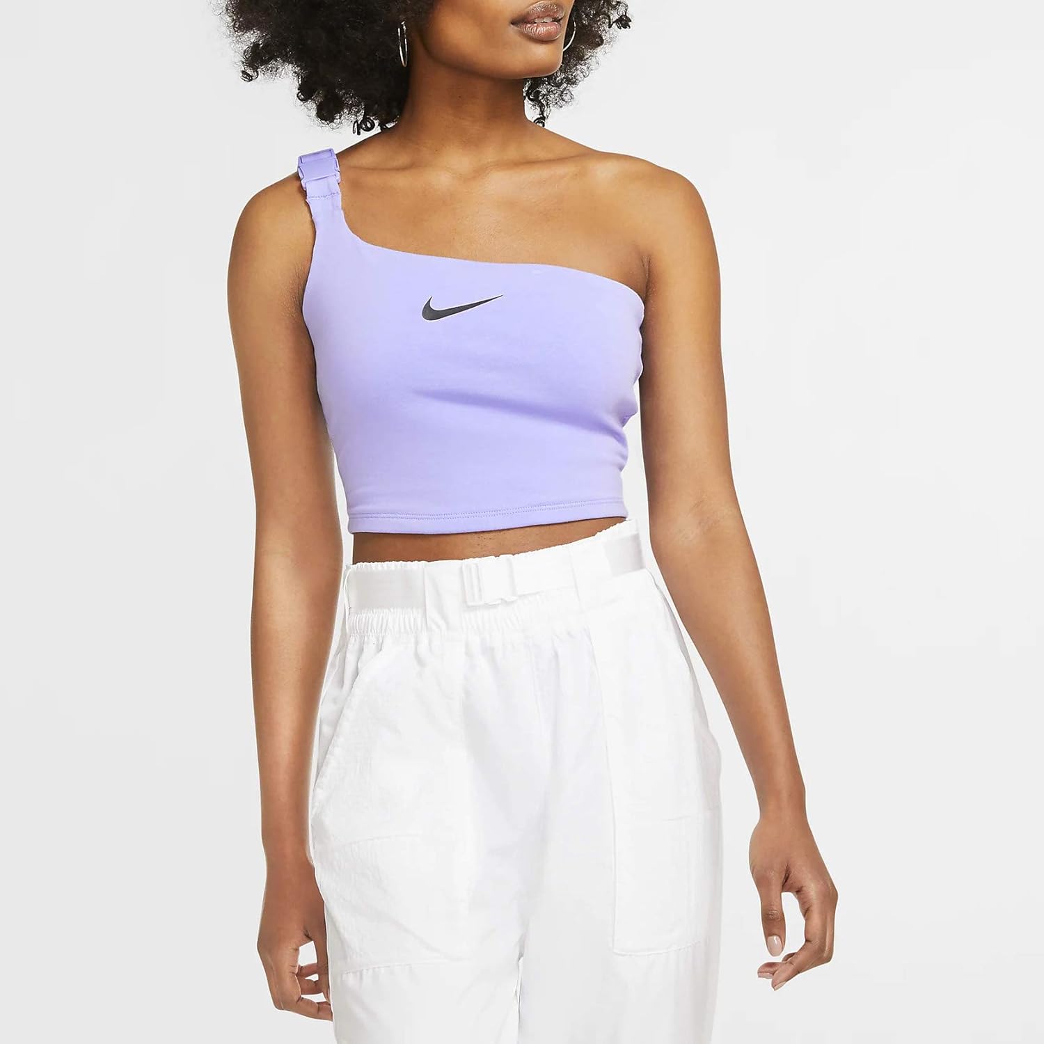 nike essential swoosh cropped tank top