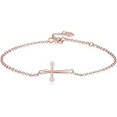 GAVU Adjustable Confirmation Bracelet, 925 Sterling Silver Small Cross Bracelet for Women