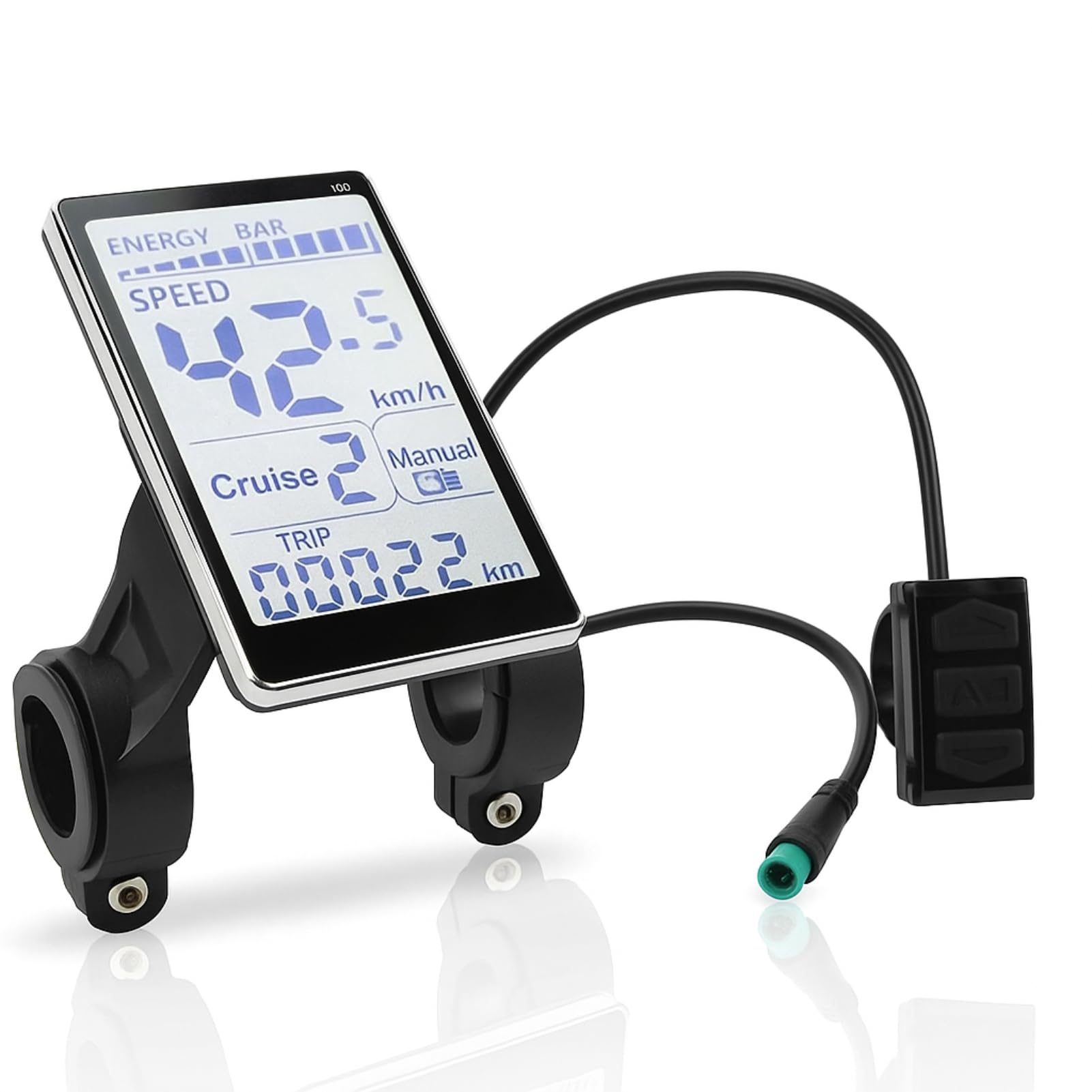 ZAWELIYO LCD Display Meter, Bike Computer, 5 Pin 24V 36V 48V 60V Universal E Scooter M5 LCD Panel Screen Replacement Electric Scooter Display Meter Fit for 31.8 22.2mm Electric Bikes