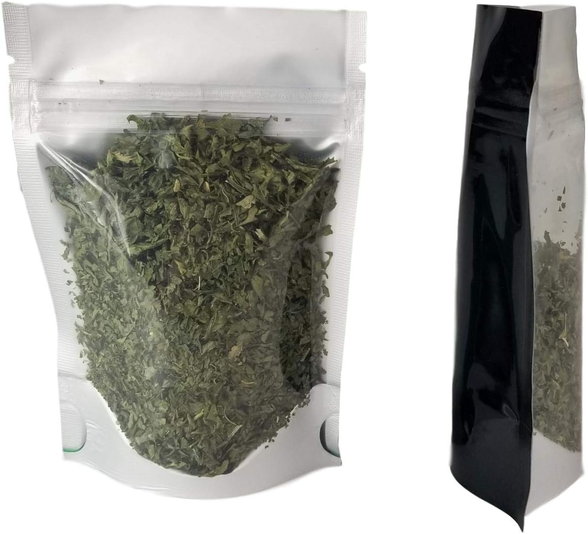 Mylar Black Clear Front Stand up Storage Bag - 3.5"x5"x2" - Gusseted Odor Resistant Hemp One Eighth Bud Dried Flowers (1/8 oz) Snack Stash Storage (100)