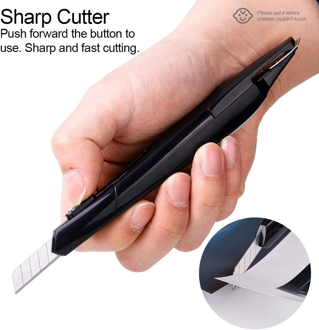 Ktrio Staple Remover with Cutter, Staple Remover Tool Staple Puller Multifunction Stapler Remover with Box Cutter Stapler Removers for Office, School and Home 6.2 x 0.78 x 0.7 Inch, Black, 1 Pack : Office Products