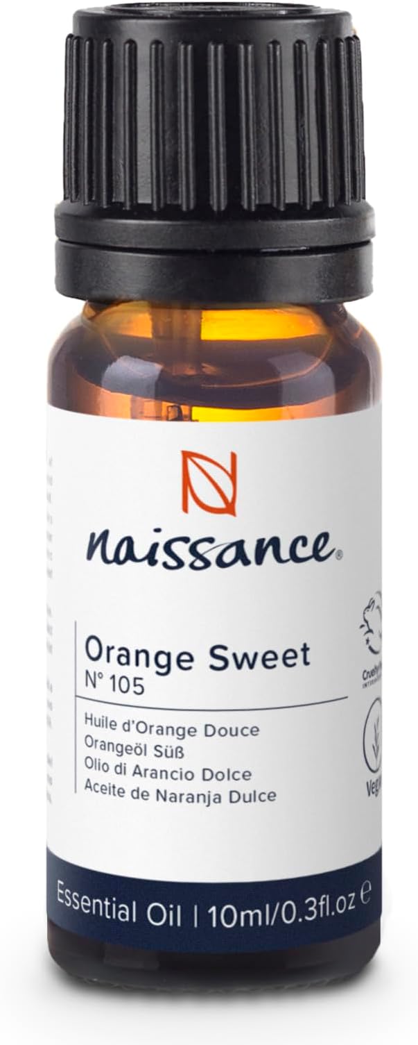 Naissance Sweet Orange Essential Oil 10ml Pure Natural Cold Pressed Vegan