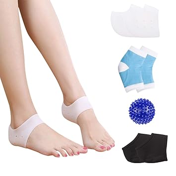 HLYOON Plantar Fasciitis Kit-7PCS Plantar Fasciitis Sleeve Gel Heel Protectors Ankle Brace, Heel