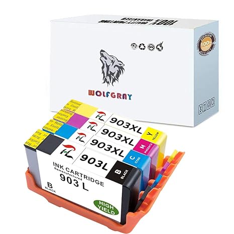 Wolfgray 4 Druckerpatronen Kompatibel für HP 903XL HP 903 XL Multipack mit HP Officejet Pro 6950 6960 6970 6975 6978 6968 686