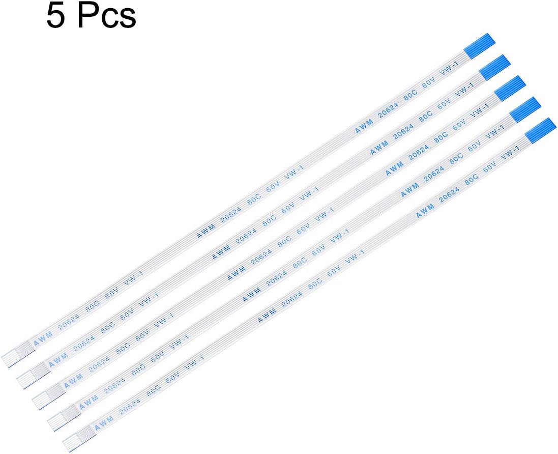 sourcing map Flexible Flat Cable, 6 Pins 0.5mm Pitch 150mm FPC FFC Flexible Ribbon Cable for LCD TV Car Audio DVD Player Laptop 5Pcs (B Type) - Image 3