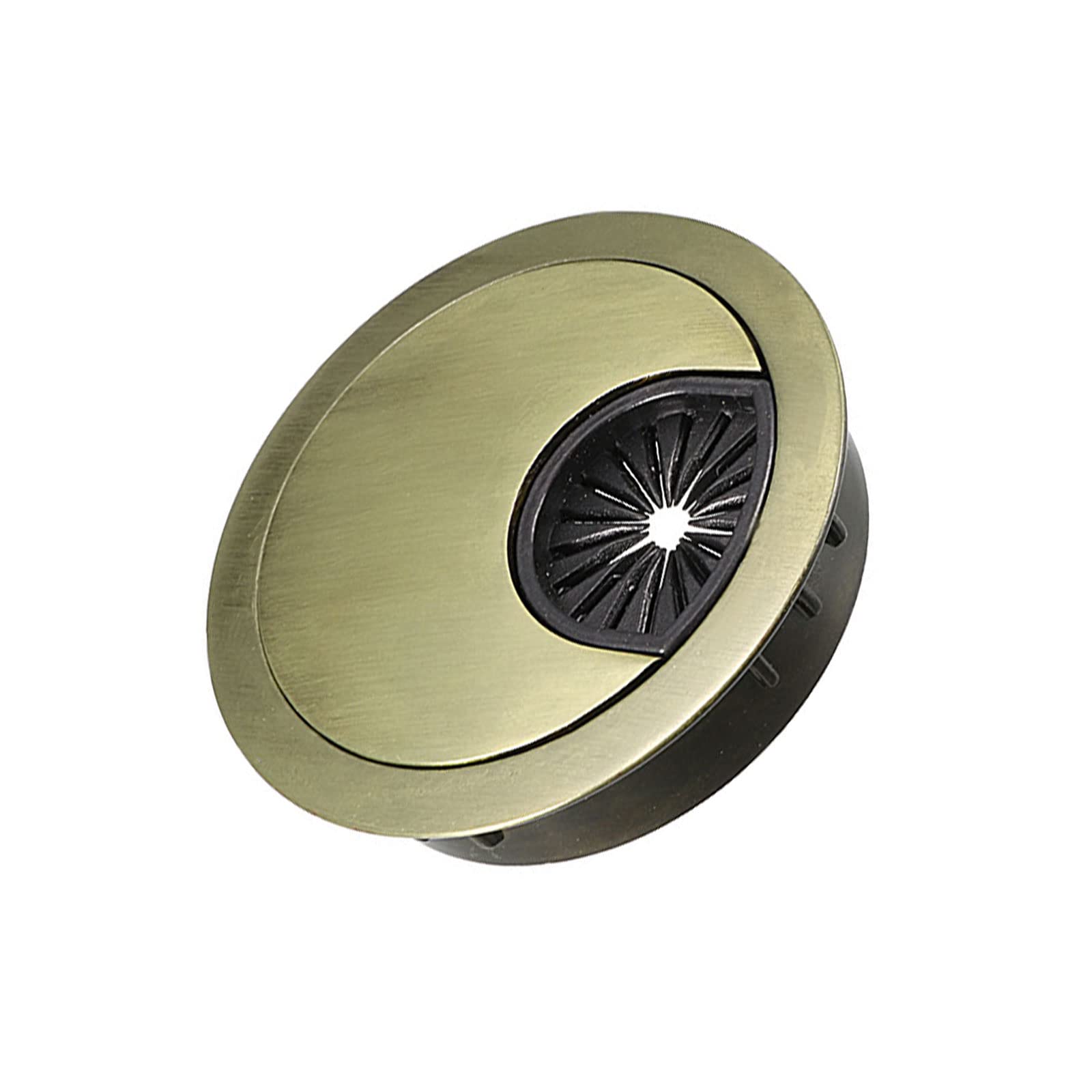 METALLIXITY Cable Cord Grommet (50mm/1.97") 1Pcs, Zinc Alloy Round Cable Hole Cover Wire Organizer - for Home Desk Cable Wire Management, Bronze Tone