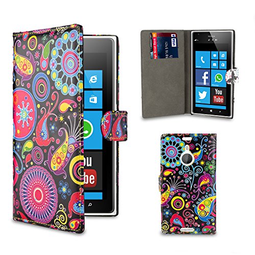 32nd Design Book Wallet Faux Leather Case Cover for Nokia Lumia 1520 - Jellyfish