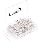 BEADIA Head Pins Silver for DIY Jewelry Making 40mm 200pcs