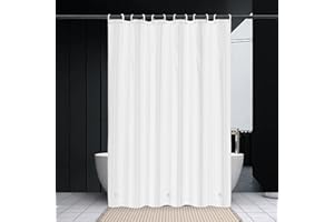 MuuXii Shower Curtain White 71 x 71 inch, PEVA Plastic Shower Curtain Liner Waterproof and Quickdrying, Washable Bath Curtain