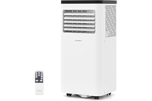 COSTWAY 8000 BTU Portable Air Conditioner, 3 in 1 Floor AC Unit, Fan & Dehumidifier w/Sleep Mode, 24H Timer, LED Display, Rem