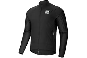 ROCKBROS Cycling Jackets for Men Breathable and Cooling Lightweight Long Sleeve Cycling Jersey Running Windbreaker