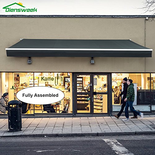 Diensweek 12’x8′ Patio Awning Retractable Manual Commercial Grade,Quality 100% Acryl ...