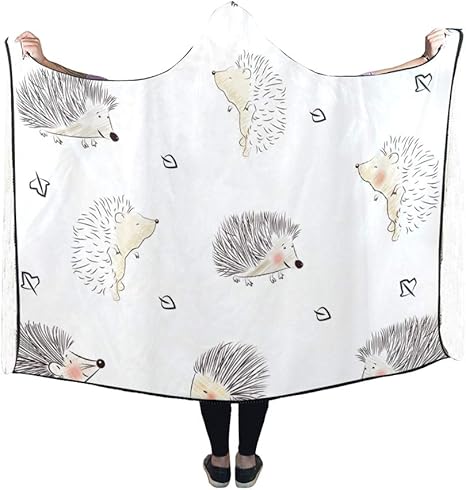 Amazon Dmhyj 膝掛け かわいい動物 ハリネズミ フード付き毛布 肩掛け 着る毛布 ブランケット 帽子付きマント 部屋着 ルームウェア フランネル 可愛い 柔らかい レディース 大きい 着る毛布 かい巻き オンライン通販
