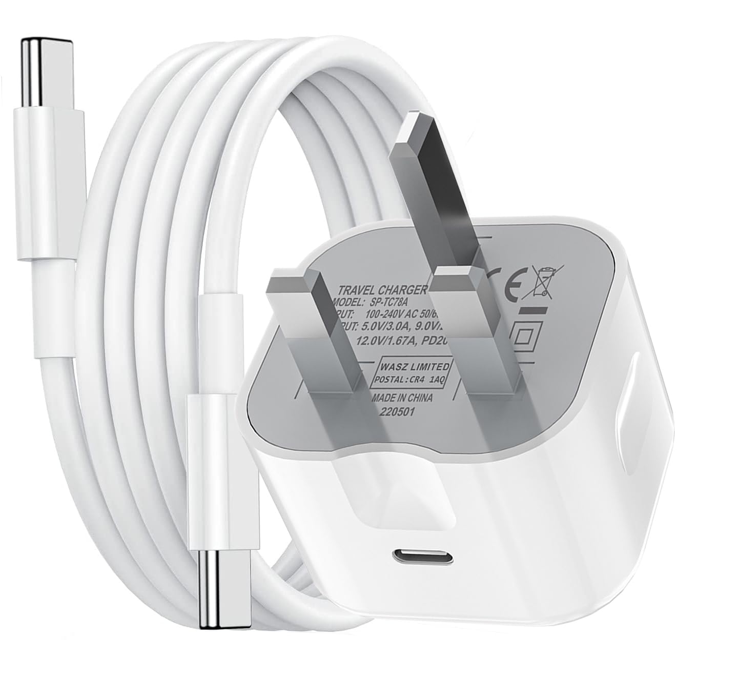 iPad Charger, USB C Fast Charger Cable and Plug 20W Charge For iPad Pro 12.9 11 13 inch 4th 5th 6th M4 2024 Generation/Air 11 13 inch 5th Gen M2 M3/Mini 6 A17 Pro/Pad 10th 2022 A16 11th 2025 (White)