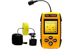YOOCYLII Handheld Fish Finder Portable Fishing Kayak Fishfinder Fish Depth Finder Fishing Gear with Sonar Transducer and LCD Display