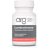 ARG Lumbrokinase Circulatory System Support - Delayed-Release Enzyme Supplement - Circulatory & Cardiovascular Health - Supports Healthy Blood Flow - Non-GMO & Gluten-Free - 15 Servings - 30 Capsules