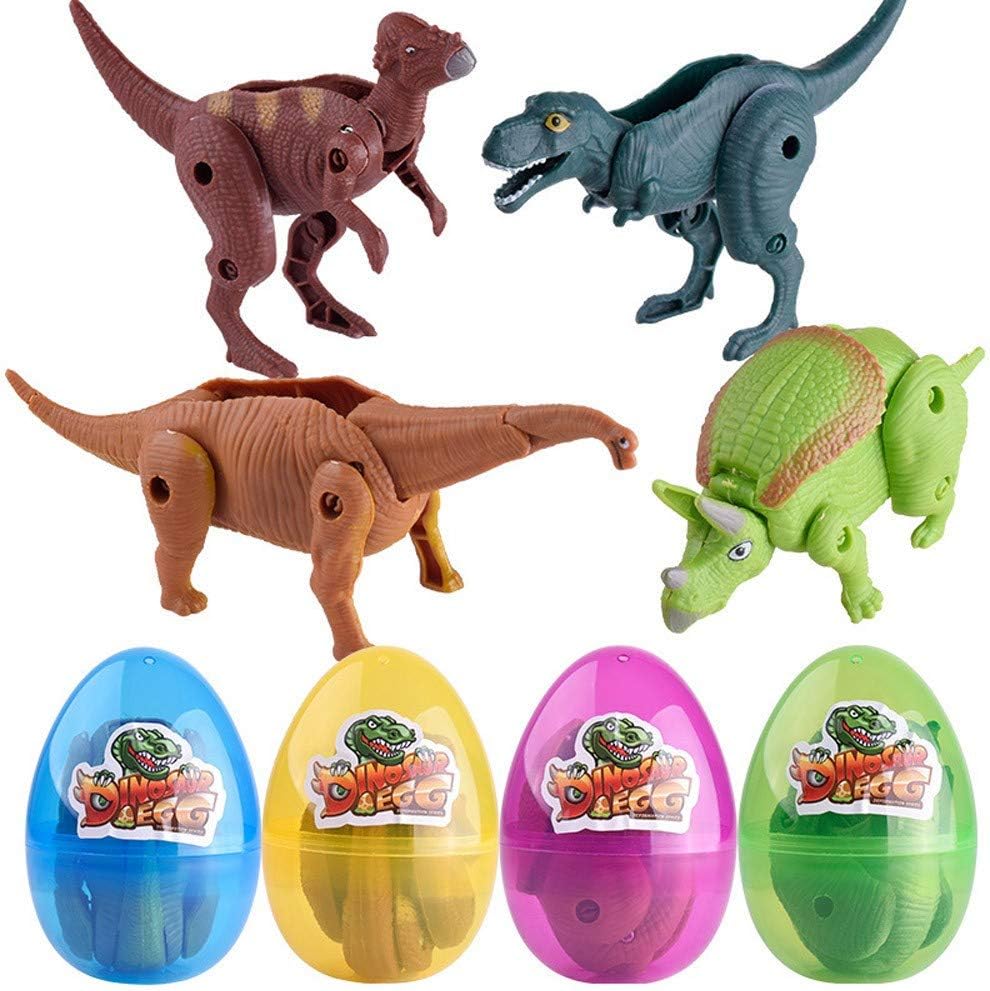 HUYURI Simulation Dinosaur Toy Model Deformed Dinosaur Egg Collection for Kids