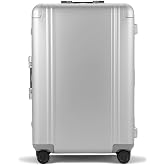 ZERO Halliburton Classic Aluminum 3.0 Large Zipperless Luggage, Hardside Check-in, Four Wheels, Auto-Return Pull Handle, Double Latch Locks- TSA Accepted, Interior Divider, 28-Inch, 88L, Silver