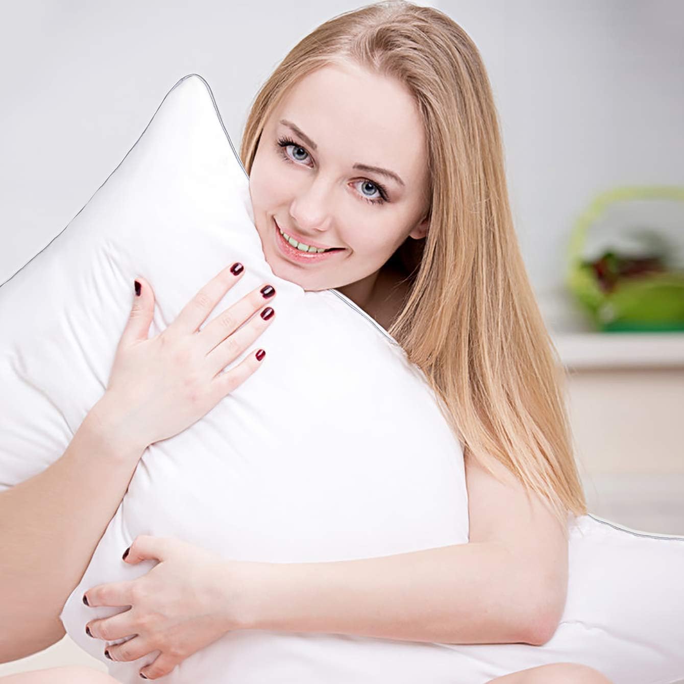 HIMOON Bed Pillows for Sleeping 2 Pack,Queen Size Cooling Pillows Set of 2,Top-end Microfiber Cover for Side Stomach Back Sleepers: Home & Kitchen