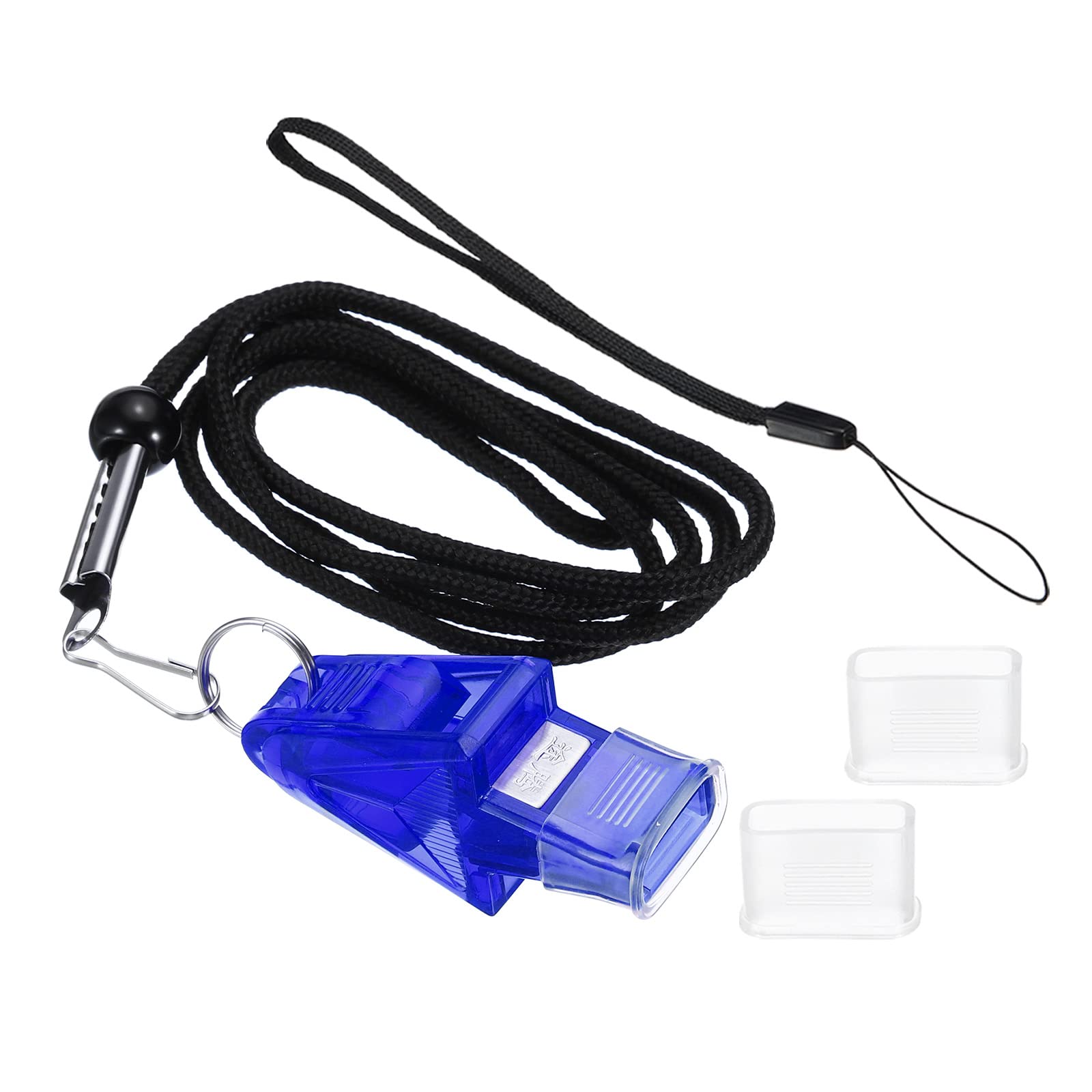 PATIKIL Sports Whistle, Plastic Referee Whistle with Lanyard and Mouth Grip Super Loud Thickened Whistles for Coach Referee Official, Light Blue