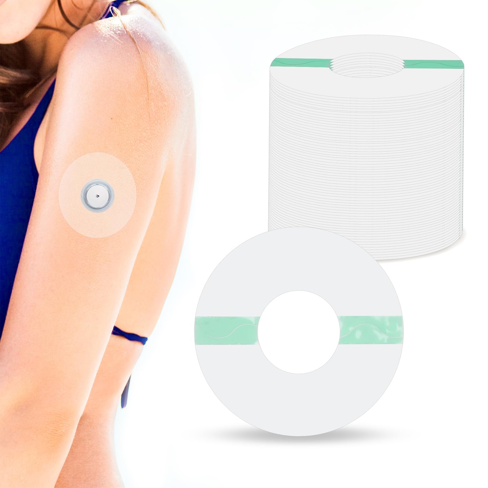 YOUSHARES Libre 2 Sensor Covers Waterproof - 60 Packs Skin Friendly Freestyle Libre Sensor Cover, Glucose Monitor Patch CGM Sensor Patchs (Transparent)