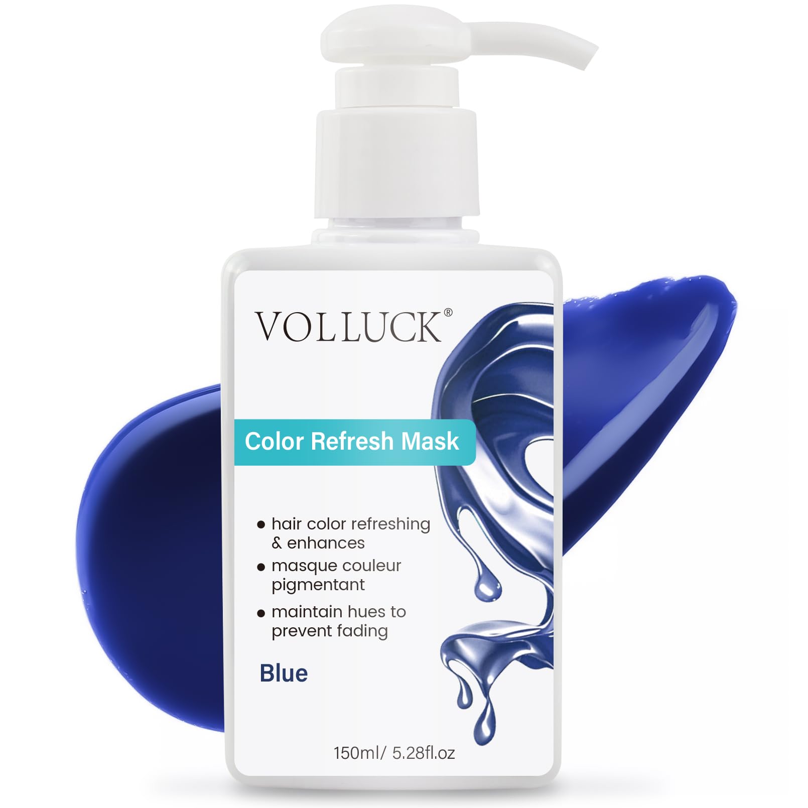 Photo 1 of ***FACTORY SEALED***VOLLUCK Color Depositing Conditioner, 3-in-1 Cruelty-free Color Depositing Hair Mask for Enhances Shine & Softness, Non-foaming for All Hair Types (Blue, 5.28 Fl oz)