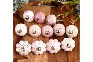FURNISHFUL FINESSE Cabinet Knobs for Dresser Drawers Assorted Multicolor Countryside Door Pull Handles for Kitchen Wardrobes 