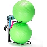 Lhysn Exercise Ball Holder - Medicine Ball Rack for 85cm Yoga Ball Yoga Mat Storage, Garage Stability Ball Organizer Stand for Home Gym