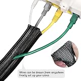 Shakeel 1/2" 10Ft White Cable Tidy Sleeve USB Computer Wire Management Cord view 3
