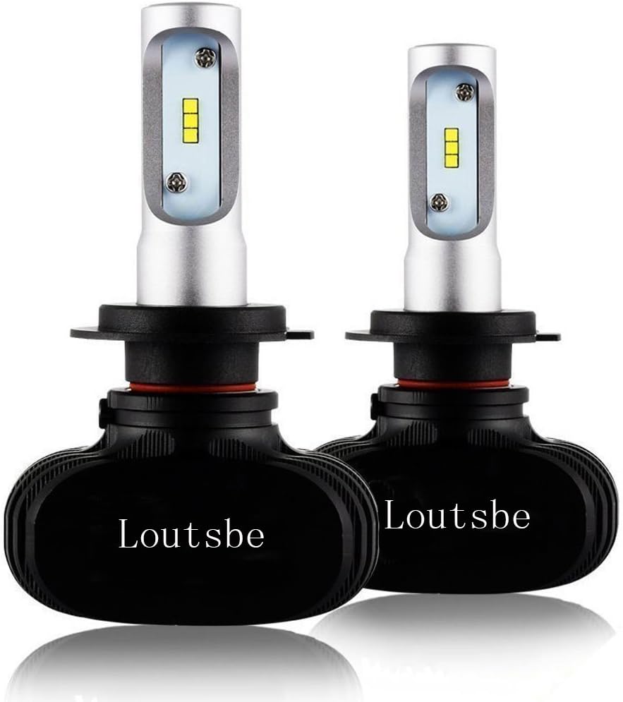 H7 LED Headlight Bulb, Loutsbe 80W 6500K 8000Lumens Extremely Brigh CSP Chips Conversion Kit, All-in-One Automotive LED Headlights Bulbs Car Headlight Kit, Xenon White