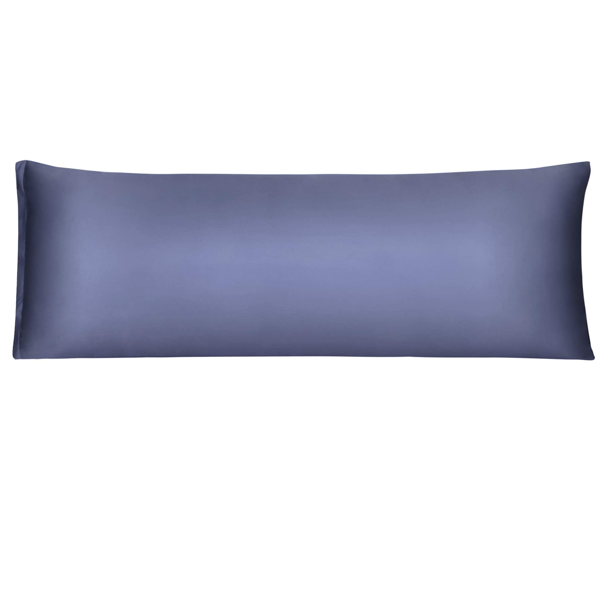 sourcing map Slate Gray Bolster Pillow Cases, Silky Satin Body Pillow Cover with Zipper, Long Body Pillowcase for Hair and Skin, 21x60