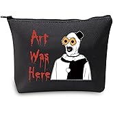 JXGZSO Horror Movie Lover Gift Clown Movie Cosmetic Bag With Zipper Art Was Here Halloween Themed Gift Pennywise Pouch Bag (Art Was Here Black)