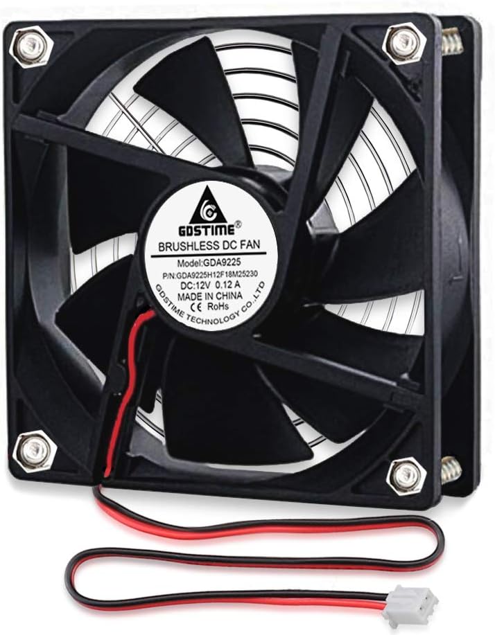 GDSTIME 12V Fan 92mm 92 x 25mm PC Computer Fan 92mm Case Cooler 2000 RPM DC Brushless Cooling 9CM For Router Cabinet Projector DVR