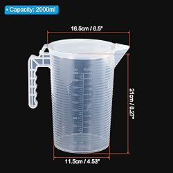 PATIKIL Graduated Beaker, 2000ml PP Plastic Liquid