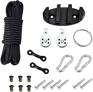 Kayak Canoas Ancla Carrito Kit con Polea Cáncamo Tacos Anillo Gancho