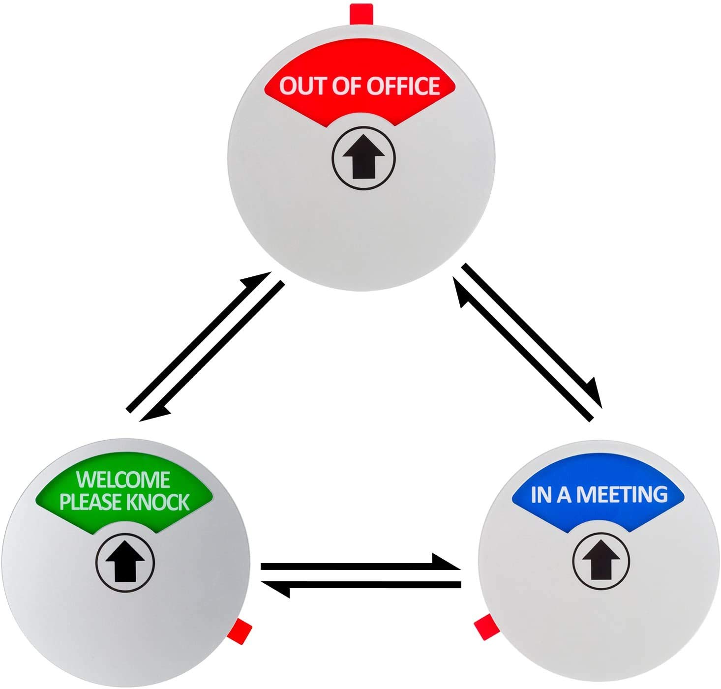 Kichwit Privacy Sign, In a Meeting Sign, Out of Office Sign, Welcome Please Knock Sign, Office Sign, Conference Sign for Offices, 5 Inch, Silver