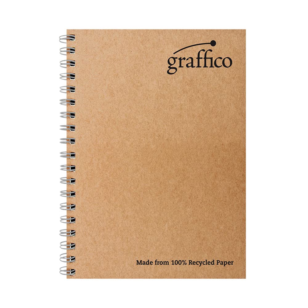 Graffico Recycled Wirebound Notebook 160Pg A4 (Pack of 10), White