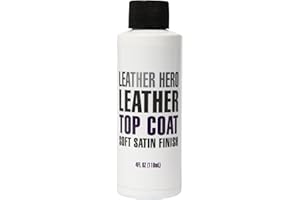 Leather Hero Top Coat – Leather Sealant & Protective Finish for Dye, Paint, Car Seats, Shoes & More – Scratch-Resistant Color Restorer with Applicator – 4oz(Satin Finish)
