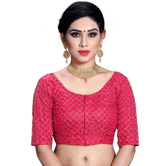 Pink Embroidery Blouse Material