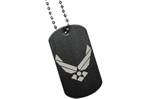 MORALE TAGS U.S. Airforce Morale Dogtag with 24" Chain Laser Engraved