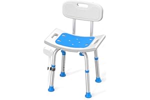 HOMLAND Shower Chair for Inside Shower with Removable Back, 400 lbs Heavy Duty Bath Seat for Bathtub, Safety Bath Stool for Seniors and Disabled