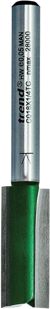 Trend Trend CraftPro Straight Two Flute Router Cutter Bit 1/4 Shank 11.1mm view 2