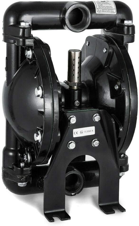 Air-Operated Double Diaphragm Pump 1 inch Inlet Outlet Aluminum 35 GPM Max 120PSI for Chemical Industrial Use, QBY4-25L-1inch-35