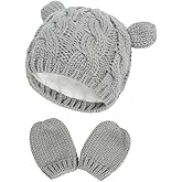 Fynnsure Baby Hat Glove Set Soft Newborn Mittens Baby Girl Boys Knitted Toddler Cap Infant Winter Beanie Mitten Sets