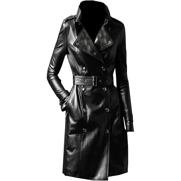 Classic Long Trench Coat - Genuine Leather Full Length Outerwear