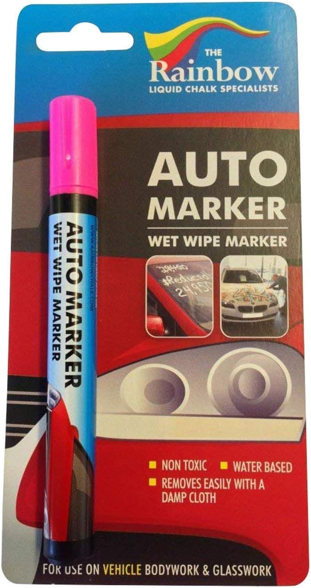 PINK AUTO MARKER REMOVABLE PAINT FOR BODY PANELS AND WINDSCREENS