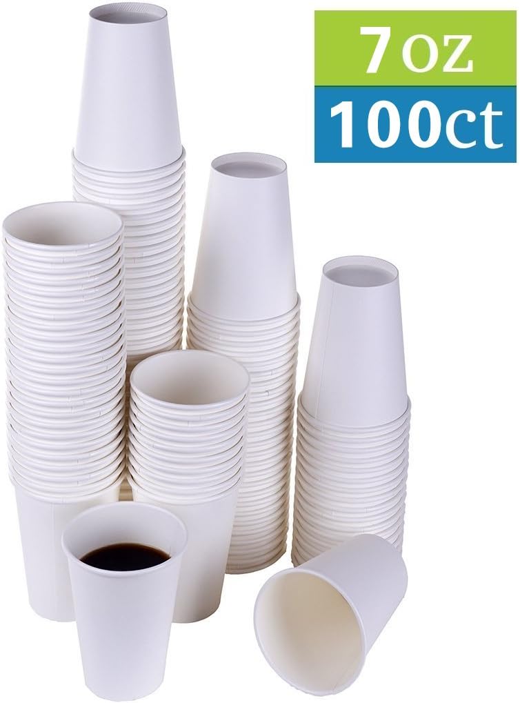 100 x 7oz Paper cup Pure White Amazon.co.uk Kitchen & Home