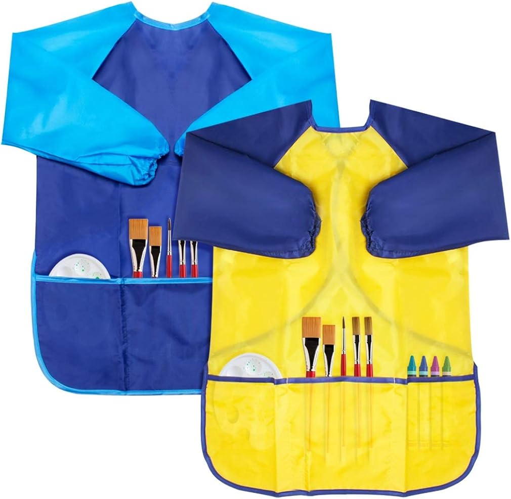 38 Smock for Kids KICOSY 2 Pack Kids Apron Toddler Art Smock Toddler Smock Children