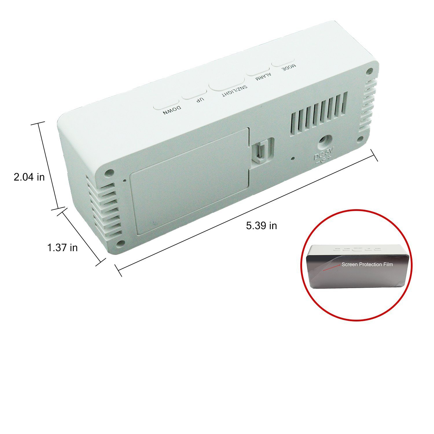 Shayson Digital Alarm Clock, LED Display Clock Best Makeup Bedroom Mirror Travel Alarm Office Bedroom Clock, Dual Alarm With Snooze, Dimmer Control, Support Battery Powered And With Usb Port-Blue